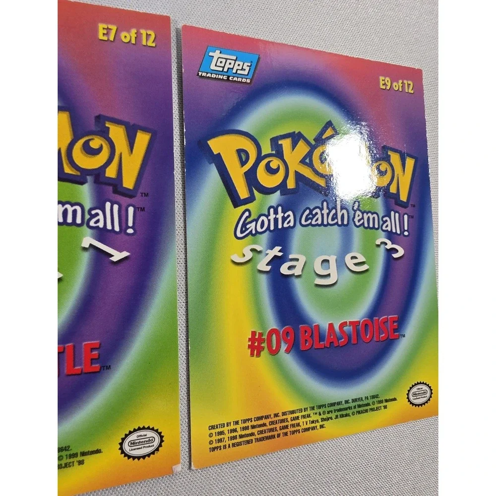 Topps 1999 Pokemon Movie Squirtle & Blastoise Chrome E9 - Unlimited NM